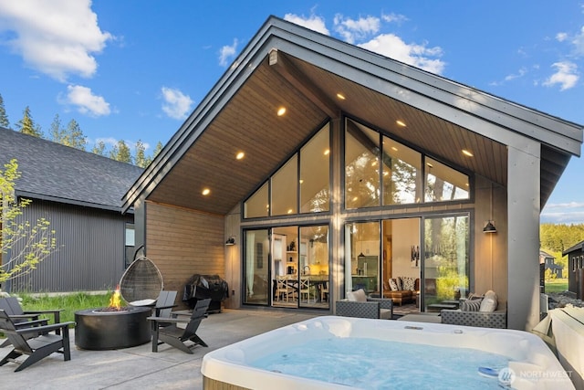 141 Panorama Dr, Cle Elum, WA 98922 - rear view of property featuring an outdoor fire pit and a patio area
