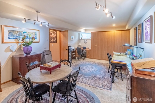 22 Inlet Cir, Bellingham, WA 98229 - dining area featuring rail lighting, a desk, and baseboards