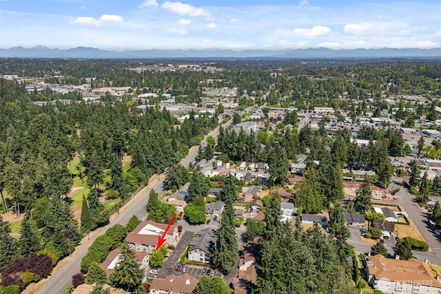 20800 72nd Ave W Unit 202, Edmonds, WA 98026 - aerial view of property's location with a mountainous background and nearby suburban area