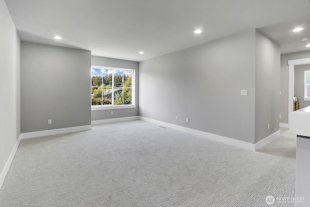 8010 222nd St SW, Edmonds, WA 98026 - spare room with recessed lighting, light carpet, and baseboards