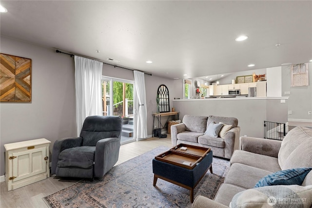 2562 Fancher Heights Blvd, East Wenatchee, WA 98802 - living room with light wood finished floors, recessed lighting, and baseboards