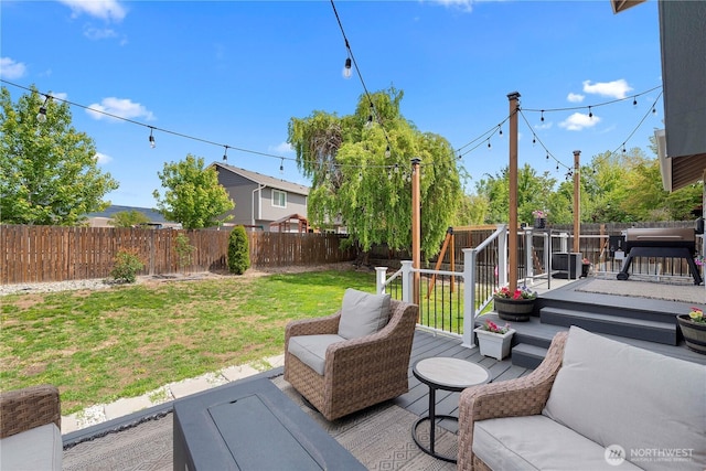 2562 Fancher Heights Blvd, East Wenatchee, WA 98802 - wooden deck with an outdoor hangout area
