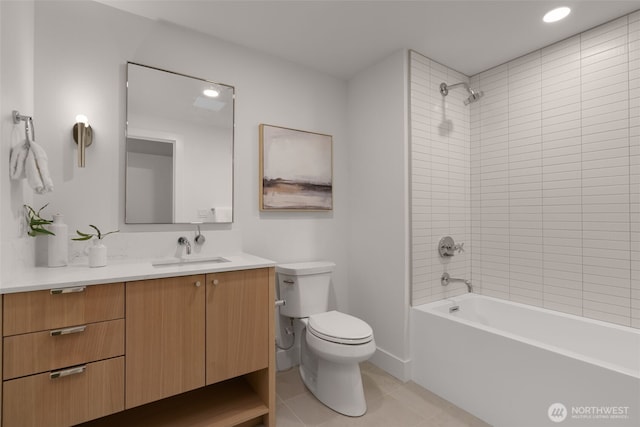 238 4th Ave Unit 101, Kirkland, WA 98033 - full bathroom with vanity,  shower combination, and tile patterned floors