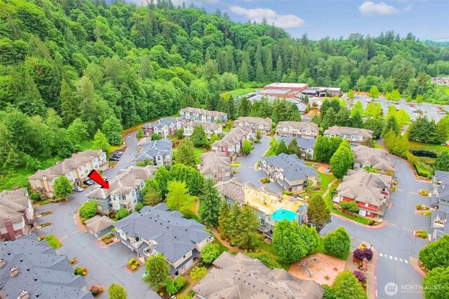 15325 SE 155th Pl Unit N5, Renton, WA 98058 - aerial perspective of suburban area with a heavily wooded area