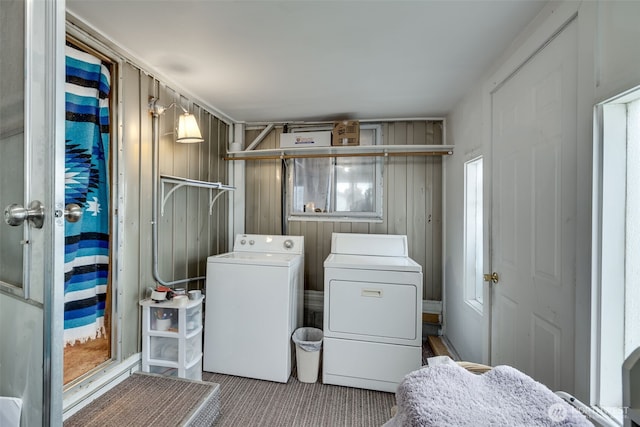 18501 52nd Ave W Unit 44, Lynnwood, WA 98037 - laundry area with independent washer and dryer and carpet flooring