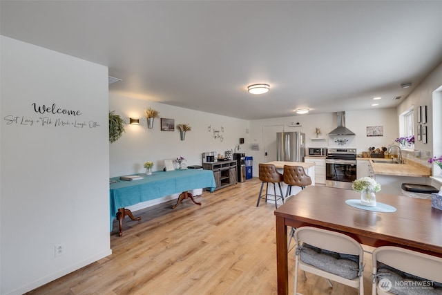 18501 52nd Ave W Unit 44, Lynnwood, WA 98037 - dining area featuring light wood-type flooring and baseboards