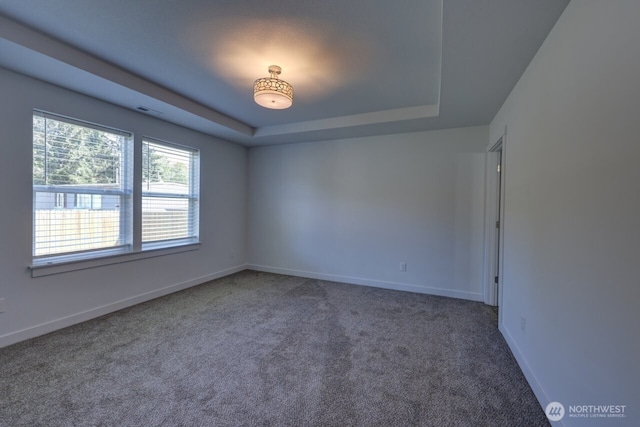 2201 303rd Pl, Ocean Park, WA 98640 - unfurnished room with a tray ceiling, carpet flooring, and baseboards