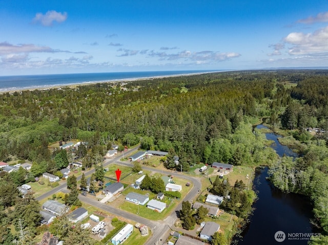 2201 303rd Pl, Ocean Park, WA 98640 - aerial view of property and surrounding area featuring a forest and a large body of water
