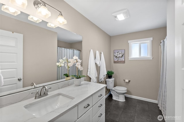 11226 Borgen Loop, Gig Harbor, WA 98332 - bathroom featuring vanity, tile patterned floors, and a shower with shower curtain