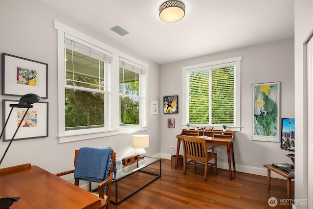 5102 S Frontenac St, Seattle, WA 98118 - home office featuring wood finished floors and baseboards