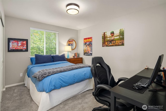 5102 S Frontenac St, Seattle, WA 98118 - carpeted bedroom featuring an office area and baseboards