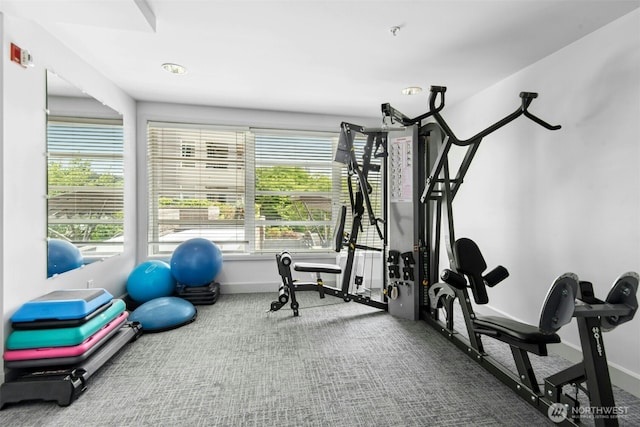 225 4th Ave Unit A307, Kirkland, WA 98033 - exercise area featuring baseboards and carpet floors