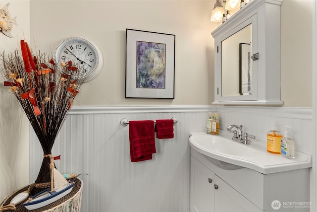 1656 Bishop Rd, Chehalis, WA 98532 - bathroom with a wainscoted wall and vanity