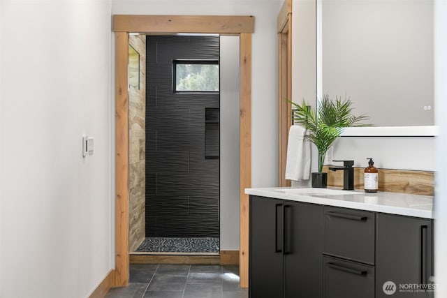 91 Pebble Beach Dr, Cle Elum, WA 98922 - full bathroom with vanity, a stall shower, and baseboards