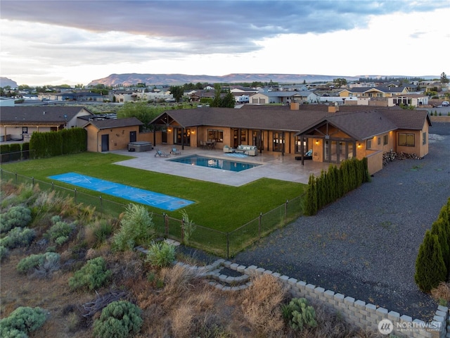 510 Lakeside Way SW, Mattawa, WA 99349 - view of pool with a residential view, a patio area, and a mountain view