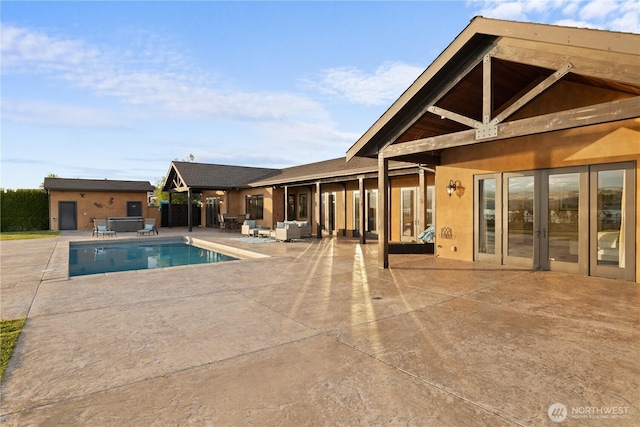 510 Lakeside Way SW, Mattawa, WA 99349 - swimming pool featuring a patio, french doors, and an outdoor hangout area