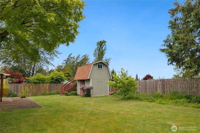 2018 S 253rd St, Des Moines, WA 98198 - view of yard with a barn, an outbuilding, and stairway