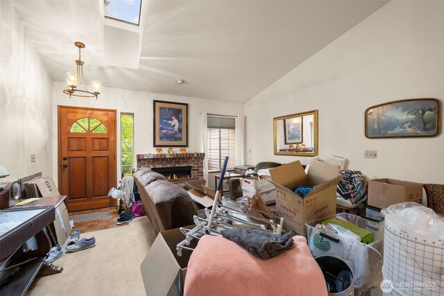 26603 199th Pl SE, Covington, WA 98042 - living room with vaulted ceiling and a fireplace