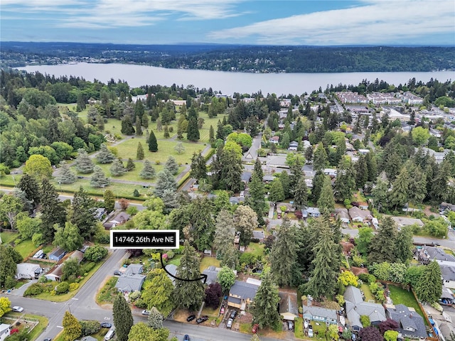 14746 26th Ave NE, Shoreline, WA 98155 - aerial overview of property's location featuring a nearby body of water and nearby suburban area