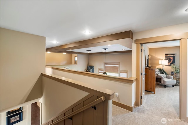 29122 71st Ave E, Graham, WA 98338 - corridor featuring light carpet, an upstairs landing, recessed lighting, and baseboards
