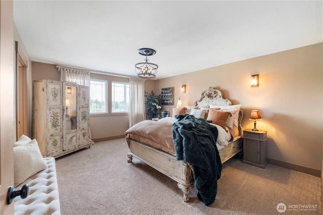 29122 71st Ave E, Graham, WA 98338 - carpeted bedroom featuring baseboards and a chandelier