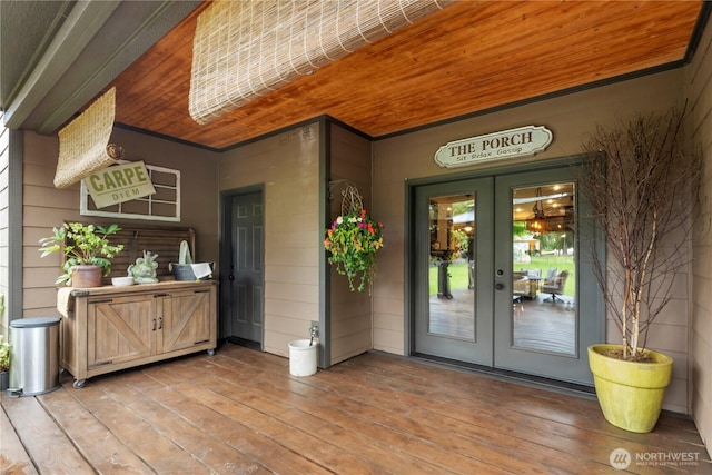 29122 71st Ave E, Graham, WA 98338 - view of exterior entry featuring french doors and a wooden deck