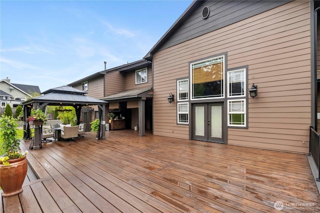 29122 71st Ave E, Graham, WA 98338 - wooden deck featuring a gazebo and french doors