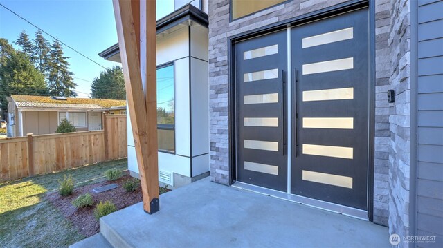 17109 NE 16th Pl, Bellevue, WA 98008 - entrance to property featuring stone siding