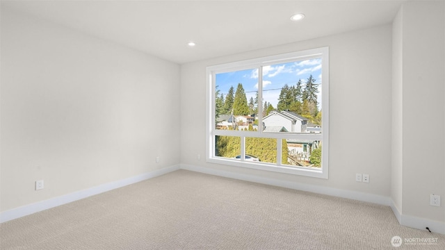 17109 NE 16th Pl, Bellevue, WA 98008 - carpeted spare room with baseboards and recessed lighting