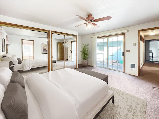 2147 Beverly Blvd, Shelton, WA 98584 - bedroom featuring multiple closets, access to outside, carpet, and multiple windows