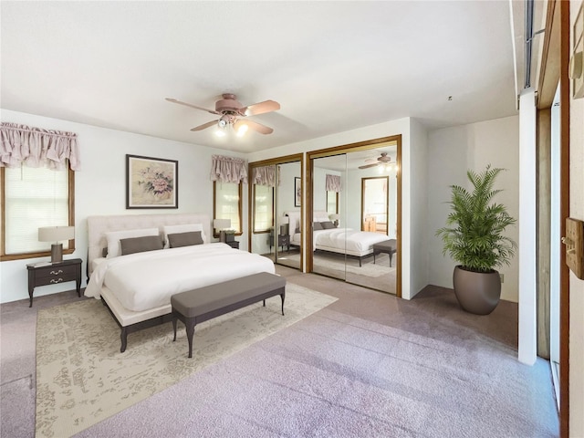 2147 Beverly Blvd, Shelton, WA 98584 - bedroom with two closets, carpet floors, and ceiling fan
