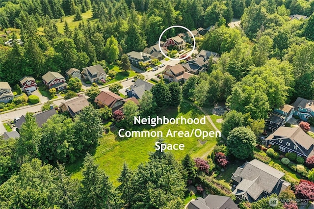 9385 NE N Town Loop, Bainbridge Island, WA 98110 - aerial perspective of suburban area with a heavily wooded area