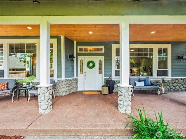 20409 70th St E, Bonney Lake, WA 98391 - entrance to property with a porch and stone siding