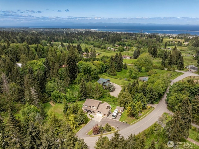 1063 Tamarack Ln, Port Angeles, WA 98362 - aerial view of property and surrounding area featuring a heavily wooded area