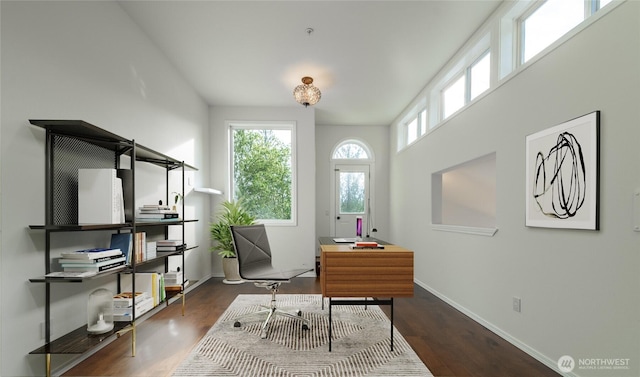 5501 55th St SE, Auburn, WA 98092 - home office featuring healthy amount of natural light, wood finished floors, and baseboards