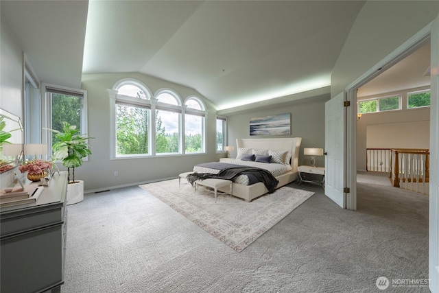 5501 55th St SE, Auburn, WA 98092 - bedroom featuring lofted ceiling, carpet, and baseboards