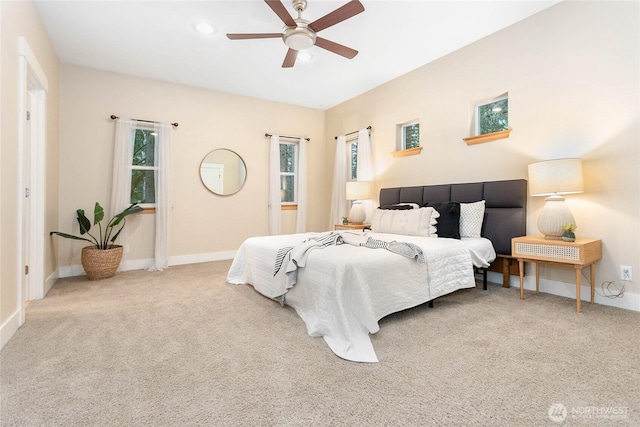 137 Sudden Valley Dr, Bellingham, WA 98229 - carpeted bedroom with baseboards, ceiling fan, and multiple windows