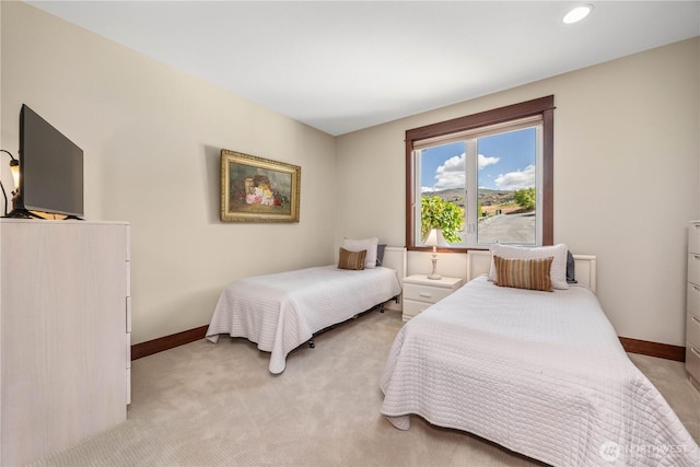 35 N Shore Dr, Orondo, WA 98843 - bedroom with light carpet, baseboards, and recessed lighting