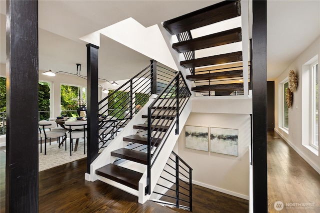 18510 NE 15th Pl, Bellevue, WA 98008 - stairs featuring wood finished floors and baseboards
