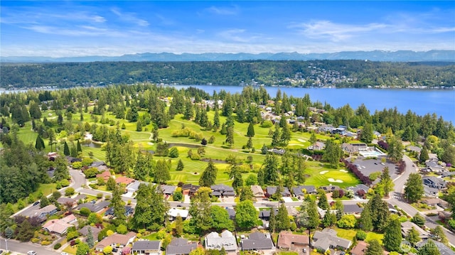 18510 NE 15th Pl, Bellevue, WA 98008 - aerial view of residential area with a water and mountain view