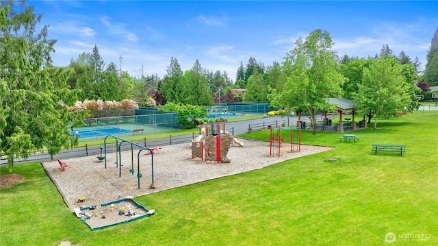 18510 NE 15th Pl, Bellevue, WA 98008 - view of jungle gym with a tennis court
