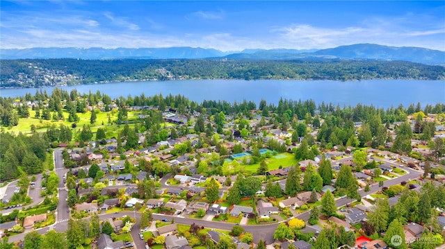 18510 NE 15th Pl, Bellevue, WA 98008 - aerial view of a water and mountain view and a forest