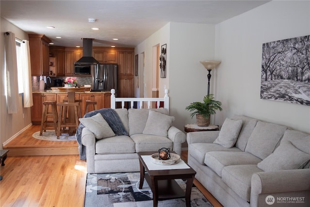 22015 SE 244th Pl, Maple Valley, WA 98038 - living area featuring light wood finished floors and baseboards