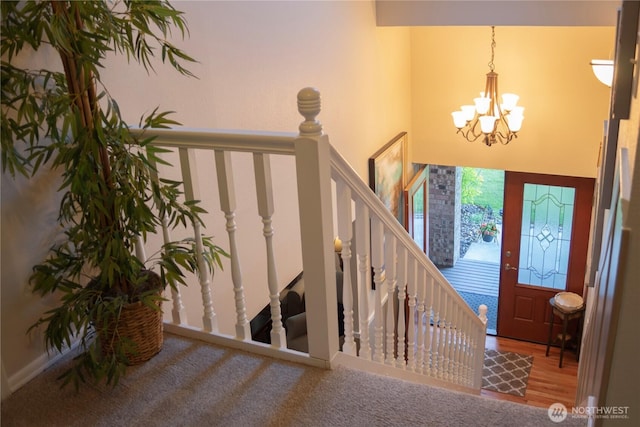 22015 SE 244th Pl, Maple Valley, WA 98038 - carpeted entryway featuring a chandelier