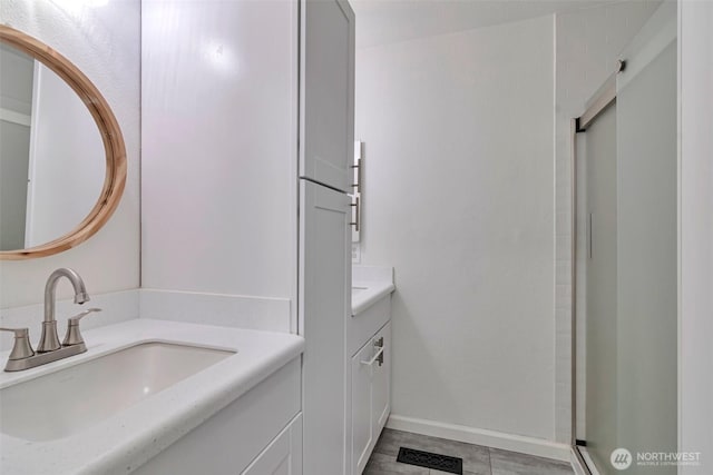 1131 115th St SW Unit M2, Everett, WA 98204 - full bath with vanity, a stall shower, and baseboards