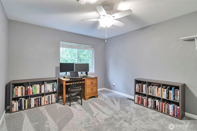 1131 115th St SW Unit M2, Everett, WA 98204 - office space featuring a ceiling fan, baseboards, and carpet