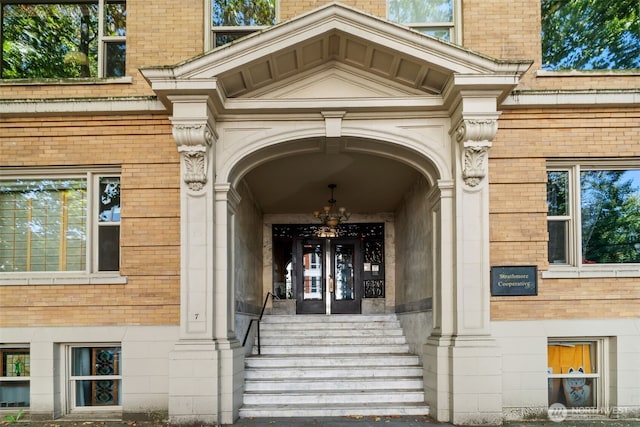 7 Harrison St Unit 26, Seattle, WA 98109 - entrance to property featuring french doors and brick siding