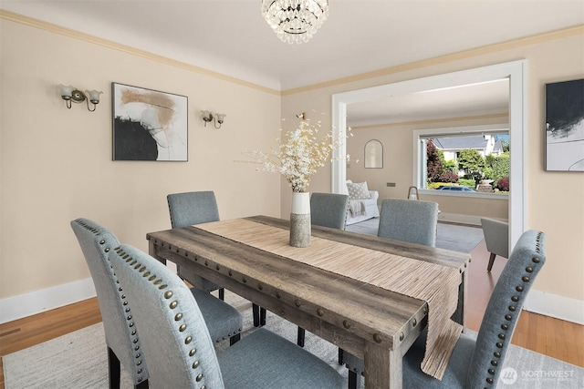 6813 17th Ave NE, Seattle, WA 98115 - dining room featuring baseboards, wood finished floors, and a chandelier
