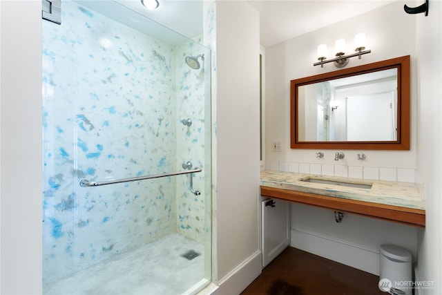 2011 E Cherry St, Seattle, WA 98122 - bathroom featuring a stall shower and vanity