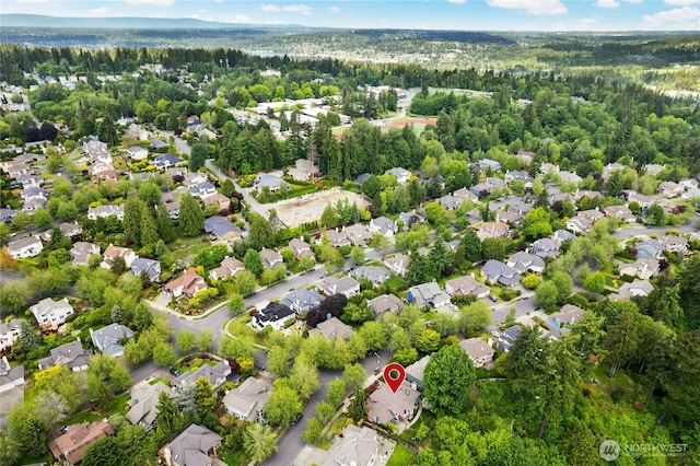 15102 93rd Pl NE, Bothell, WA 98011 - aerial view of property and surrounding area featuring nearby suburban area and a heavily wooded area